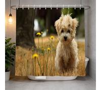 Cortina de Ducha 200x200 Perros y Mascotas Cortina Ducha Antimoho y Lavables Cortina Baño 3D Animal de Mascotas Cortinas de Baño Impermeable Cortina Bañera con Ganchos