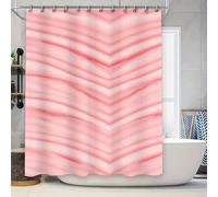 Cortina de Ducha 90X180 con Degradado de Rayas Rosas,Cortina de Baño Moderna Abstracta con Ondas En Forma de V En Acuarela con Ganchos - Cortina de Baño Moderna Artística,Impermeable Y de Secado R