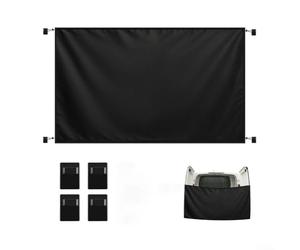 Cortina de ducha al aire libre para puerta trasera de furgoneta cámper, 215 x 145 cm, bloqueo de luz, pantalla de privacidad hecha de tela Oxford gruesa 210D con ganchos (210D)