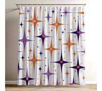 Cortina de Ducha Amarillo Cortina Ducha Púrpura Impermeable Estampada Tejido de Poliéster Cortinas de Baño 100x120 cm con 12 Ganchos, Lavable Shower Curtain para Bañera Baño Familia Hoteles Wy-275