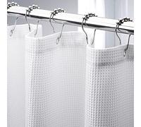 Cortina de ducha AmazerBath con patrón tipo nido de abeja, cortinas de ducha de tela resistente con textura de nido de abeja, cortinas de ducha de alta calidad