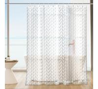 Cortina de Ducha Antimoho 180 X 200 cm，3D Cubo de Agua Semitransparente Espesas EVA Lavable Cortinas de Baño con 12 Ganchos, ，Cortina de Ducha Transparente，para Ducha o Bañera，Impermeables,