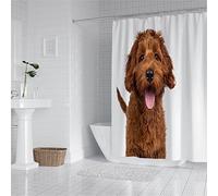 Cortina de Ducha Antimoho Cortinas de Ducha Antibacterianas, Impermeables, Opacas Perro, Cortinas Baño Originales 180x210cm con 12 Anillos de Cortina de Ducha