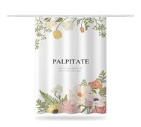 Cortina de Ducha Antimoho Floral Vegetal Cortinas de Baño de Poliéster Impermeable Cortina Ducha 180x220 cm, Primavera Shower Curtain Secado Rápido Lavable Cortinas Baño con Ganchos (LB1496)