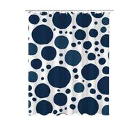 Cortina de Ducha Azul, Cortina Baño 90x180 cm, Cortinas Lunares Cortinas de Baño con 12 Ganchos, Shower Curtain Impermeable Poliéster Lavable Secado Rápido Dobladillo Ponderado para Bañera -1969