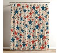 Cortina de Ducha Azul Cortina Ducha Estrellas Impermeable Estampada Tejido de Poliéster Cortinas de Baño 100x120 cm con 12 Ganchos, Lavable Shower Curtain para Bañera Familia Hoteles Dormitorio Wy-168