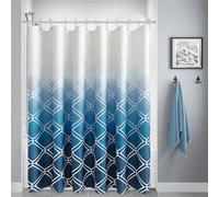 Cortina de ducha azul de 200 x 200 cm, impermeable, antimoho, antibacteriana, lavable a máquina, diseño 3D, poliéster duradero, perfecto para decoración de baño