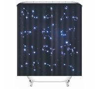 Cortina de Ducha Azul Oscuro, Cortina de Ducha para Hombres, Cortina Estrellada de poliéster para Exterior de Hotel, 90x180cm