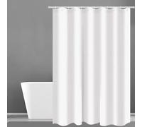Cortina de Ducha Blanca 180x190cm/Ancho x Alto Cortinas de baño Impermeables y antimoho, Color Blanco, para Ducha húmeda