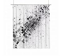 Cortina de Ducha Blanco Cortina Ducha 200x200 Cortinas de Baño Geometría Cortinas Ducha Impermeable Poliéster con 12 Ganchos Lavable Shower Curtain Dobladillo Ponderado para Decoracion Hogar D-62