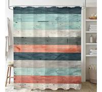 Cortina de Ducha Color Huevo Pato Raya Cortina de Baño de Poliéster Impermeable Lavable Cortina Ducha 230x180cm con 12 Ganchos para Ducha O Bañera, Hogares J-501