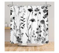 Cortina De Ducha Colorful Flower Spring Shower Curtain Pretty Modern Bathroom Waterproof Partition with Hooks Large Size(Color 6,200x180cm)