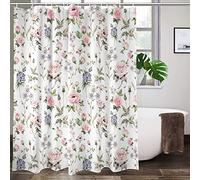 Cortina de Ducha con diseño de Flores Silvestres, Estilo Retro, con diseño Floral, Lavable, Impermeable, para baño con Ganchos, decoración artística, 72 x 72 Pulgadas