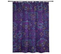 Cortina de ducha con ganchos para consola de juegos, cortina de ducha para baño, impermeable, para inodoro, lavable, duradera, con 12 ganchos, cortinas de tela de poliéster de 150 x 180 cm