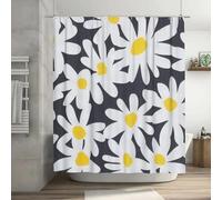 Cortina de Ducha con Margaritas,Cortina de baño Floral con Ganchos,Lavable a máquina para decoración de baño Moderna de Estilo rústico,Bohemio y campestre120 x 150 cm/47 x 59 Pulgadas [Ancho x Alto]
