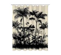 Cortina de Ducha Crema, Cortina Baño 180x180 cm, Cortinas Planta Cortinas de Baño con 12 Ganchos, Shower Curtain Impermeable Poliéster Lavable Secado Rápido Dobladillo Ponderado para Bañera -2008