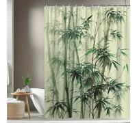 Cortina de Ducha de bambú, Cortina de baño Impermeable de Tela, con Ganchos, para Ducha y bañera, para Uso doméstico y hotelero 80x190cm/(WxH)