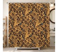 Cortina de ducha de leopardo, formas modernas de puntos naranjas, impermeable, cortina de baño decorativa para baño, bañera, apartamento, 72 x 84 pulgadas
