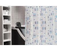 Cortina De Ducha De Vinilo Portofino Azul 180x200cm De Vinilo Delgado Marítimo