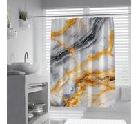 Cortina de Ducha estética de Lujo Moderna con Ganchos, mármol Abstracto con Textura de Cortinas de Ducha de baño, Tela Impermeable de poliéster de Secado rápido 120 x 200 cm