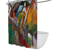 Cortina de Ducha Estilo rústico, estética Abstracta, Pintura Famosa Estampada, Cortinas de baño Cortinas de Tela Extra largas de Tela, Cortinas de Ducha 150 x 180 cm