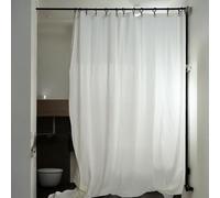 Cortina de Ducha Extra Larga, Panel de Cortina de baño Color Marfil Suave, Tela Resistente e Impermeable, Estilo rústico, 180 x 270 cm (Ancho x Alto).