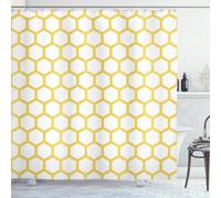 Cortina de Ducha Formas Geométricas 180x180 Cortina Ducha Antimoho 3D Patrón Hexagonal Cortinas de Baño Tela Impermeable Poliester Secado Rápido Shower Curtain con 12 Ganchos e-1140
