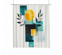 Cortina de Ducha Geometría Cortina Baño 180x180 Cortinas Baño Poliéster Impermeable, Lavable Cortinas de Ducha Dobladillo Ponderado Shower Curtain con 12 Ganchos para Regalo Mujer Decor (Blanco) G-32
