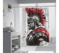 Cortina de Ducha Lavable 150x200 Guerreros nórdicos Mitología escandinava Cortina de baño estética Juego de Cortinas de Ducha de Tela Impermeable con Ganchos
