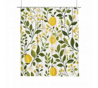 Cortina de Ducha Limón Cortina Ducha 180x200 Cortinas de Baño Planta Cortinas Ducha Impermeable Poliéster con 12 Ganchos Lavable Shower Curtain Dobladillo Ponderado para Bañera Decoracion Hogar G-91