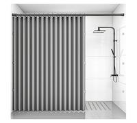 Cortina de ducha magnética con barra retráctil, diseño plegable, no requiere perforación, división impermeable invisible para protección de privacidad en el baño