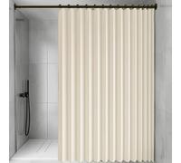 Cortina de Ducha Magnética Plegable 150 x 230 cm Imán a Prueba de Salpicaduras, Resistente, Cierre Rápido Cortina de Ducha Plegable para Familia, Hotel, Casa de Familia, Beige
