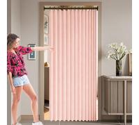 Cortina de Ducha Magnética Plegable 270 x 170 cm Imán a Prueba de Salpicaduras, Resistente, Cierre Rápido Cortina de Ducha Plegable para Baño, Sala de Estar, Dormitorio, Rosa