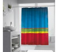 Cortina de Ducha Moderna Abstracta de Bloques de Color Pintura al óleo Azul Verde roja Cortinas de baño de Tela Impermeable para el hogar y Ganchos 100x180