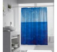 Cortina de Ducha Moderna Abstracta Minimalista Azul Marino océano y Azul Cielo con Bloques de baño con Tela Impermeable de poliéster Lavable 150 x 200 cm