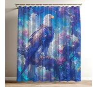 Cortina de Ducha Paisaje Cortina Ducha Águila Impermeable Estampada Tejido de Poliéster Cortinas de Baño 100x120 cm con 12 Ganchos, Lavable Shower Curtain para Bañera Familia Hoteles Dormitorio Wy-194