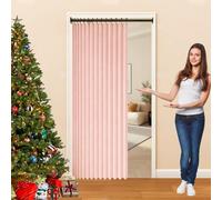 Cortina de Ducha Plegable 100 x 120 cm Imán a Prueba de Salpicaduras, Resistente, Cierre Rápido Cortina de Sombra para Baño para Familia, Hotel, Casa de Familia, Rosa