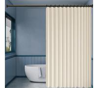 Cortina de Ducha Plegable 100 x 210 cm Protege La Privacidad, Magnética, a Prueba de Salpicaduras Cortinas de Ducha para Baño para Cocina, Comedor, Marco de Puerta, Beige