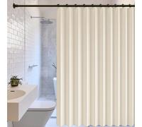 Cortina de Ducha Plegable 128 x 178 cm Magnéticas, a Prueba de Salpicaduras, Separación Húmeda y Seca Cortina Ducha Magnética Plegable para Familia, Hotel, Casa de Familia, Beige