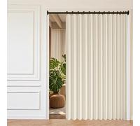 Cortina de Ducha Plegable 130 x 190 cm Imán a Prueba de Salpicaduras, Resistente, Cierre Rápido Cortina de Ducha Plegable para Baño para Cocina, Comedor, Marco de Puerta, Beige