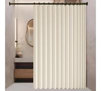 Cortina de Ducha Plegable 135 x 190 cm Resistente con Imán a Prueba de Salpicadura, Personalizable Cortina Separadora de Ambientes para Cocina, Comedor, Marco de Puerta, Beige