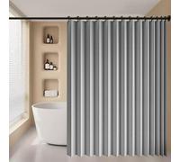 Cortina de Ducha Plegable 155 x 189 cm Protege La Privacidad, Magnética, a Prueba de Salpicaduras Cortina de Ducha Magnética para Familia, Hotel, Casa de Familia, Gris