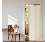 Cortina de Ducha Plegable 175 x 176 cm Resistente con Imán a Prueba de Salpicadura, Personalizable Cortina Divisor de Ambientes para Cocina, Comedor, Marco de Puerta, Beige