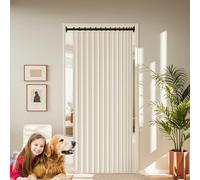 Cortina de Ducha Plegable 190 x 164 cm Imán a Prueba de Salpicaduras, Resistente, Cierre Rápido Cortina Plisada Plegable Invisible para Baño, Sala de Estar, Dormitorio, Beige