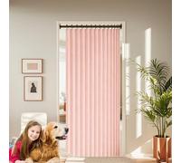 Cortina de Ducha Plegable 220 x 164 cm Imán a Prueba de Salpicaduras, Resistente, Cierre Rápido Cortina Plisada Plegable Invisible para Baño, Sala de Estar, Dormitorio, Rosa