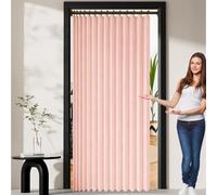 Cortina de Ducha Plegable 225 x 185 cm Resistente con Imán a Prueba de Salpicadura, Personalizable Cortina de Ducha Plegable para Familia, Hotel, Casa de Familia, Rosa