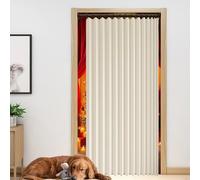 Cortina de Ducha Plegable 230 x 175 cm Magnéticas, a Prueba de Salpicaduras, Separación Húmeda y Seca Cortina Plegable con Magnéticas para Familia, Hotel, Casa de Familia, Beige