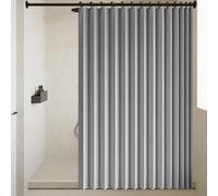 Cortina de Ducha Plegable 250 x 161 cm Imán a Prueba de Salpicaduras, Resistente, Cierre Rápido Cortina de Ducha Plegable para Baño, Sala de Estar, Dormitorio, Gris