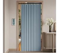 Cortina de Ducha Plegable 250 x 172 cm Imán a Prueba de Salpicaduras, Resistente, Cierre Rápido Cortinas Aislante Termica Interior para Familia, Hotel, Casa de Familia, Azul