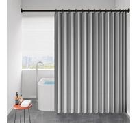 Cortina de Ducha Plegable 250 x 205 cm Protege La Privacidad, Magnética, a Prueba de Salpicaduras Cortinas de Ducha Plisadas Lavables para Familia, Hotel, Casa de Familia, Gris